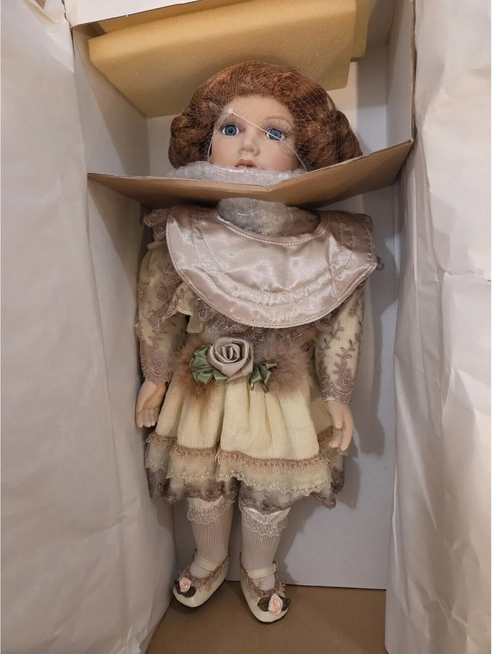 Porcelain doll red hair 20 inches